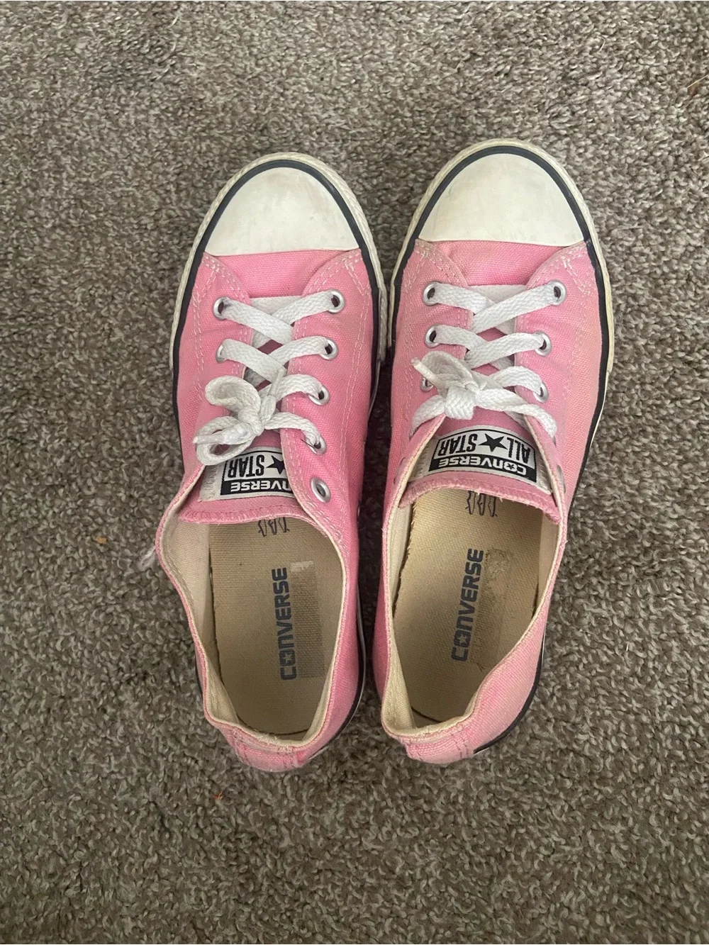 Converse Kids Pink Low-Top Canvas Sneakers with White Laces